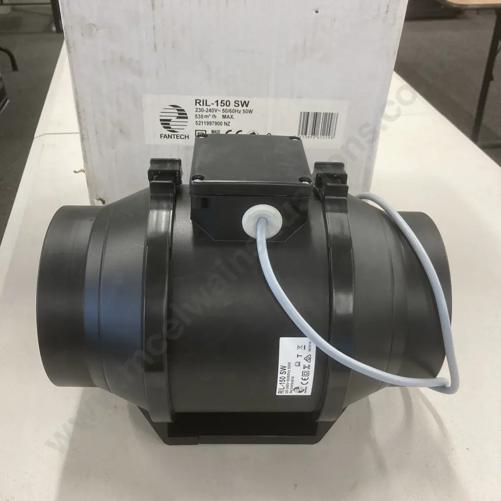 RIL-150SW | Fantech Inline Fan With 2 Speed Switch Suitable For 150mm Duct Image 1++
