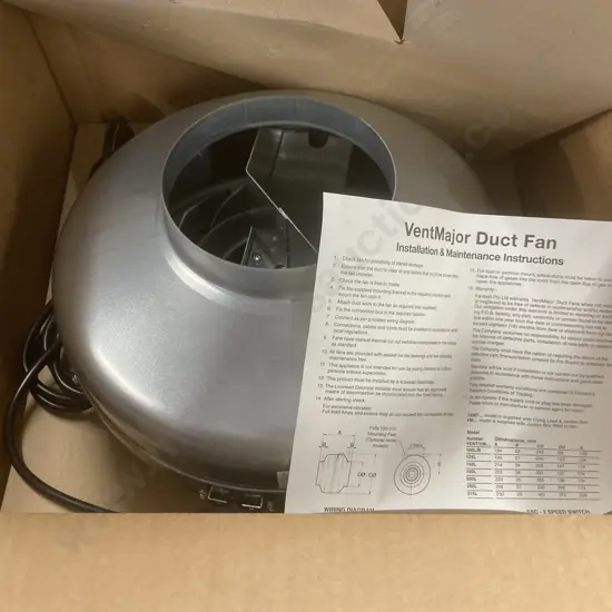 Fantech VentMajor Duct Fan VM-150L, Metal Centrifugal In-line Fan