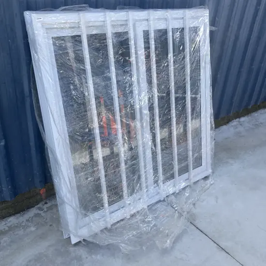 Glazed White PVC Sliding Window 1240 x 1240, With Catch & Security Bars, Inner Frame1193 x 1193, Other Frame1205 x 1200