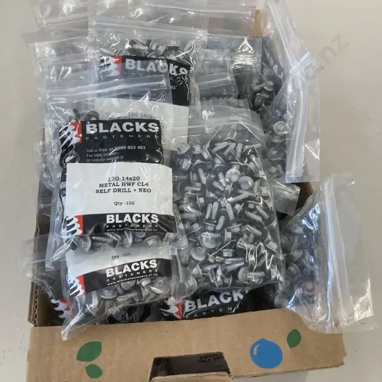 Blacks Fasteners 12G-14x20 Metal HWF CL4 Self Drill + Neo, 25 Packets of 100