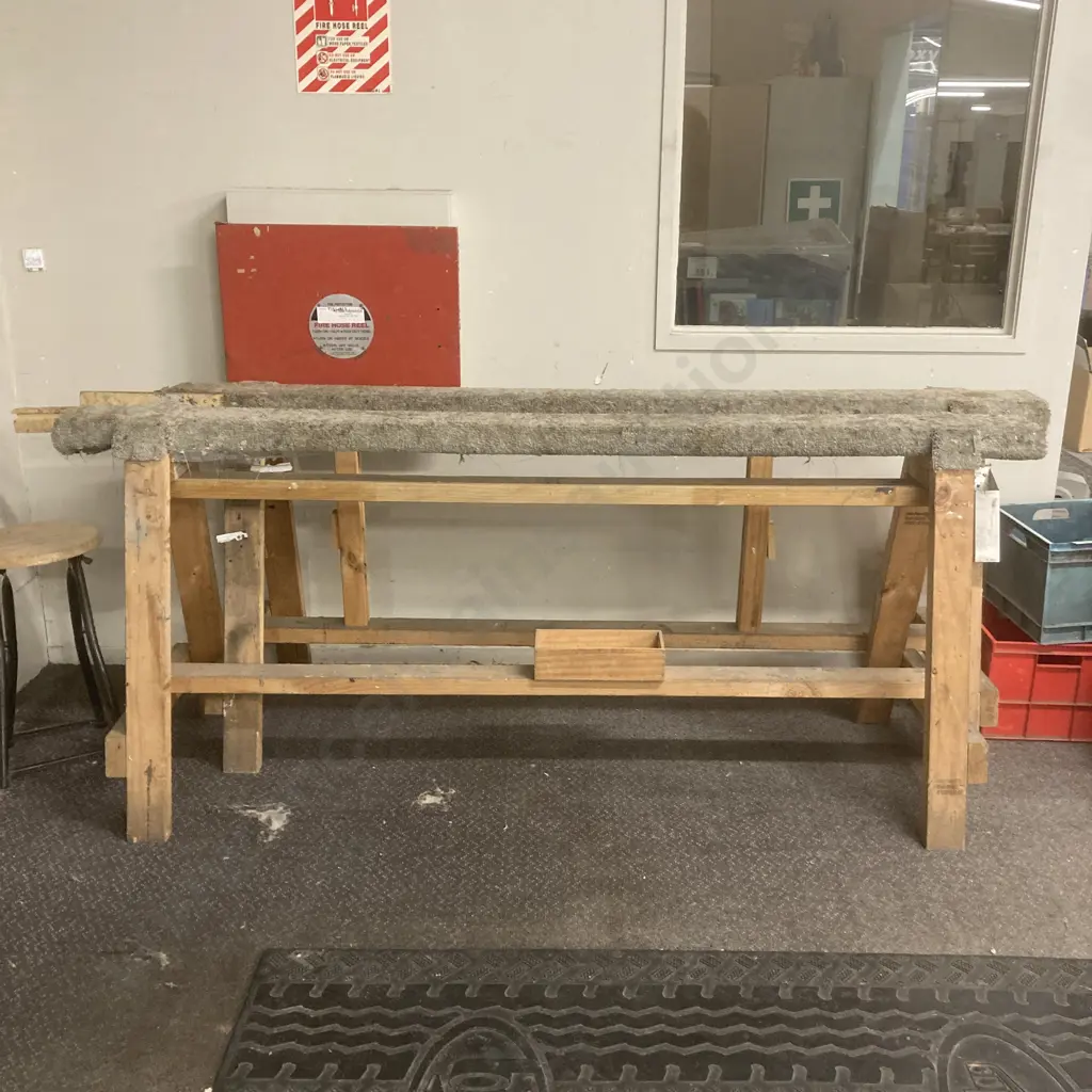 Pair of Large Saw Horses With A Carpet Covering On Top, 91 x 220cm Image 1++