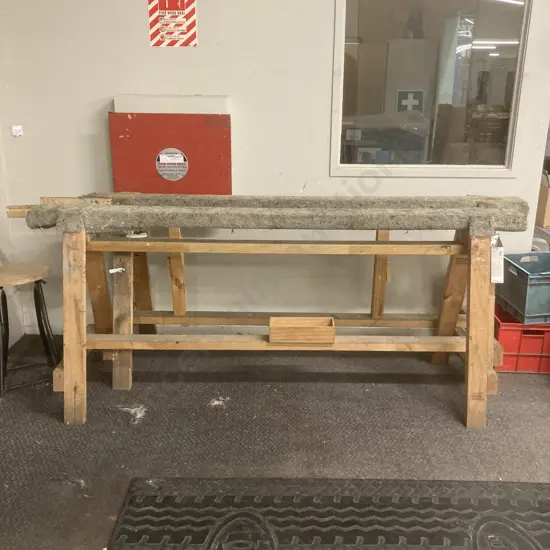 Pair of Large Saw Horses With A Carpet Covering On Top, 91 x 220cm