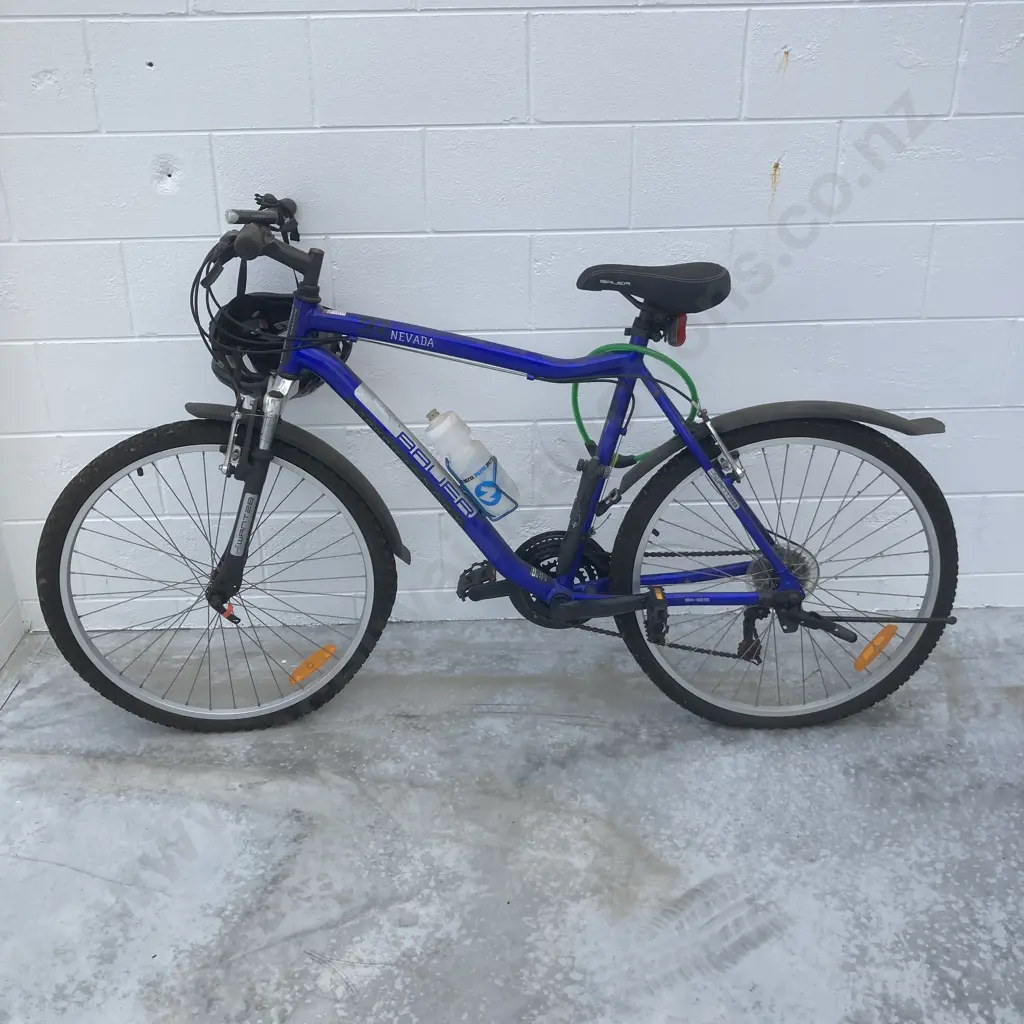 Nevada Bauer Blue & Silver Bike, 21", 6061 Series, With Bike Helmet Image 1++