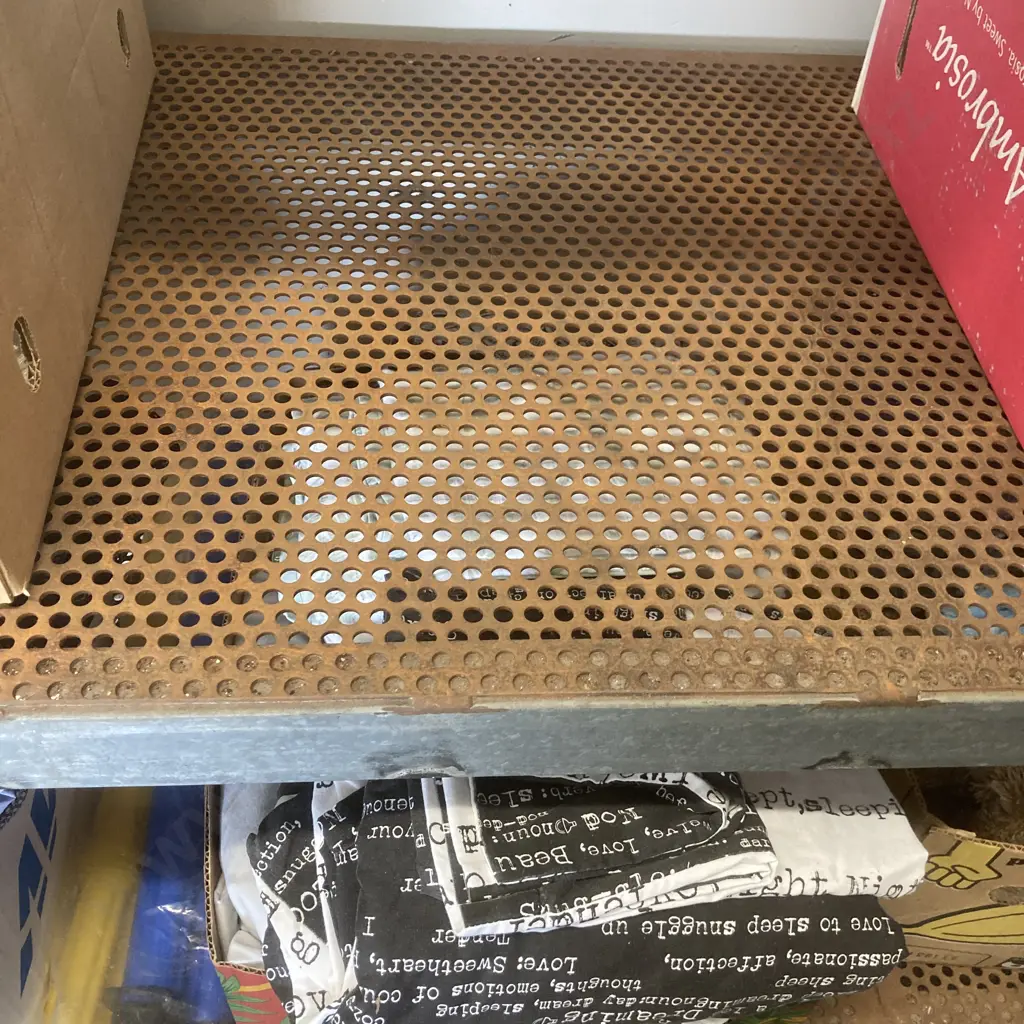 Heavy Duty Steel Shelf Unit, 4 Punched Plate Steel Shelves, H220 W320 D61cm Image 1++