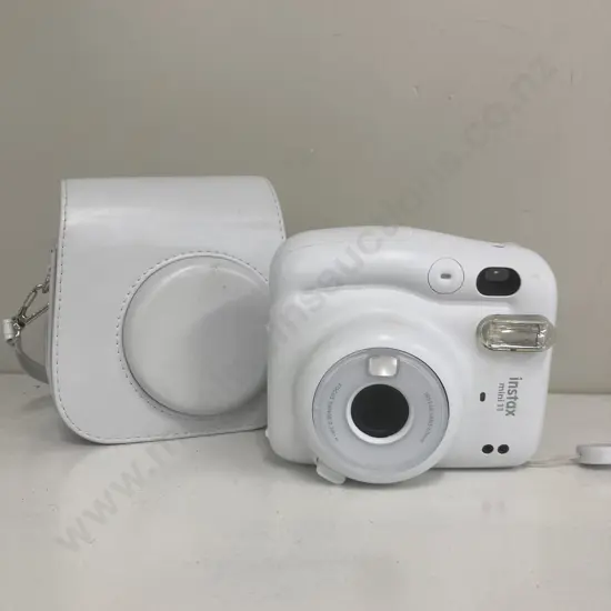White Instax Mini 11 Camera With Case