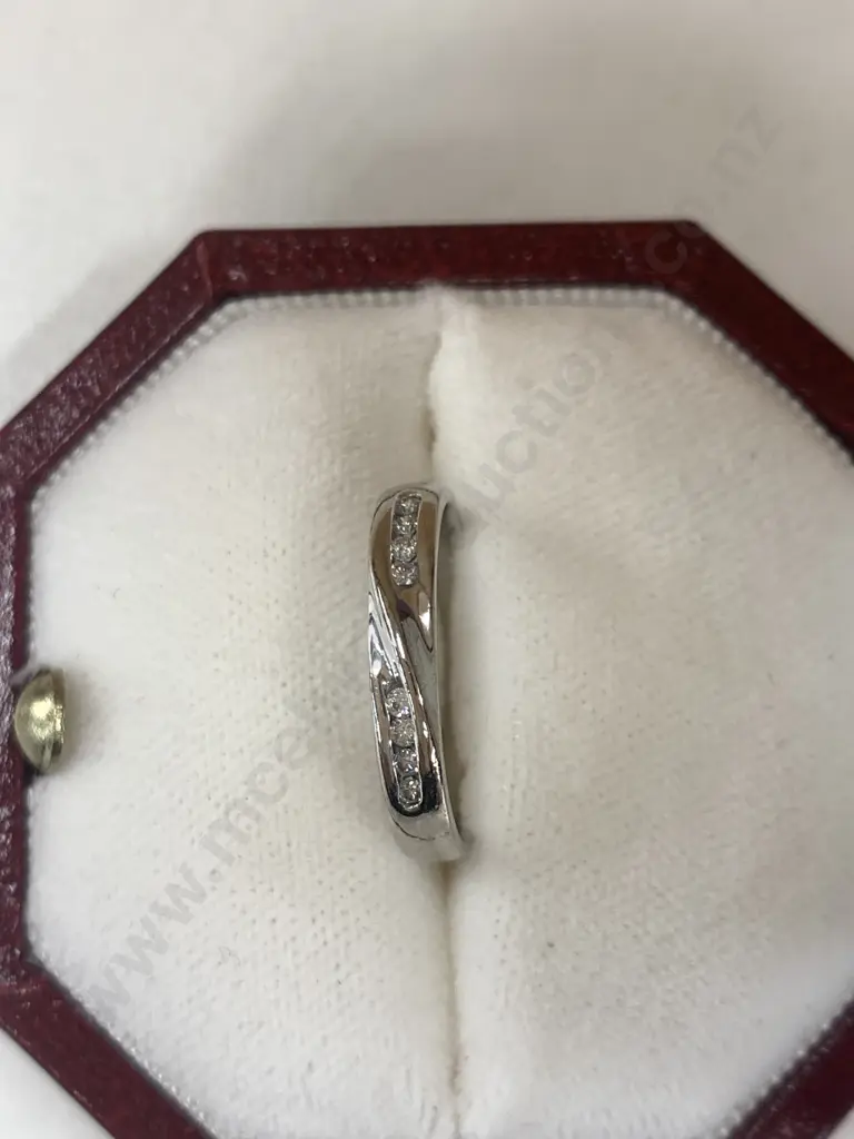 18ct White gold Diamond Wedding Band. Valuation $2000 Image 1++