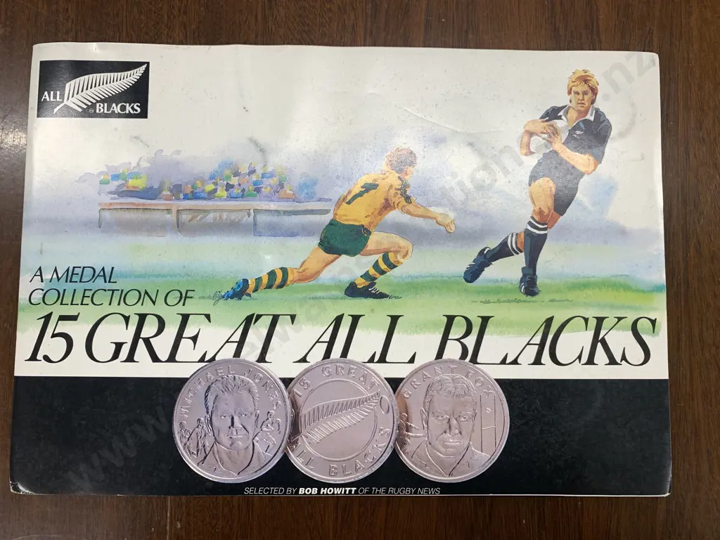 Vintage 1989 15 Great All Blacks Medal Collection Complete In Album Image 1++