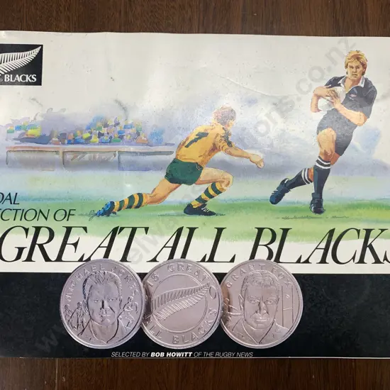 Vintage 1989 15 Great All Blacks Medal Collection Complete In Album