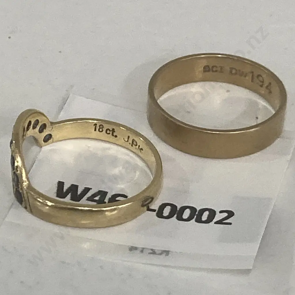 Gold Ring With 9 Sapphires In a Semi Circular Shape, Stamped 18ct, Gold Wedding Band, Stamped 9ct Image 1++