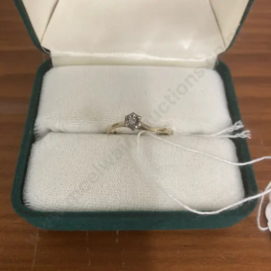 Gold & Diamond Engagement Ring Stamped 9ct