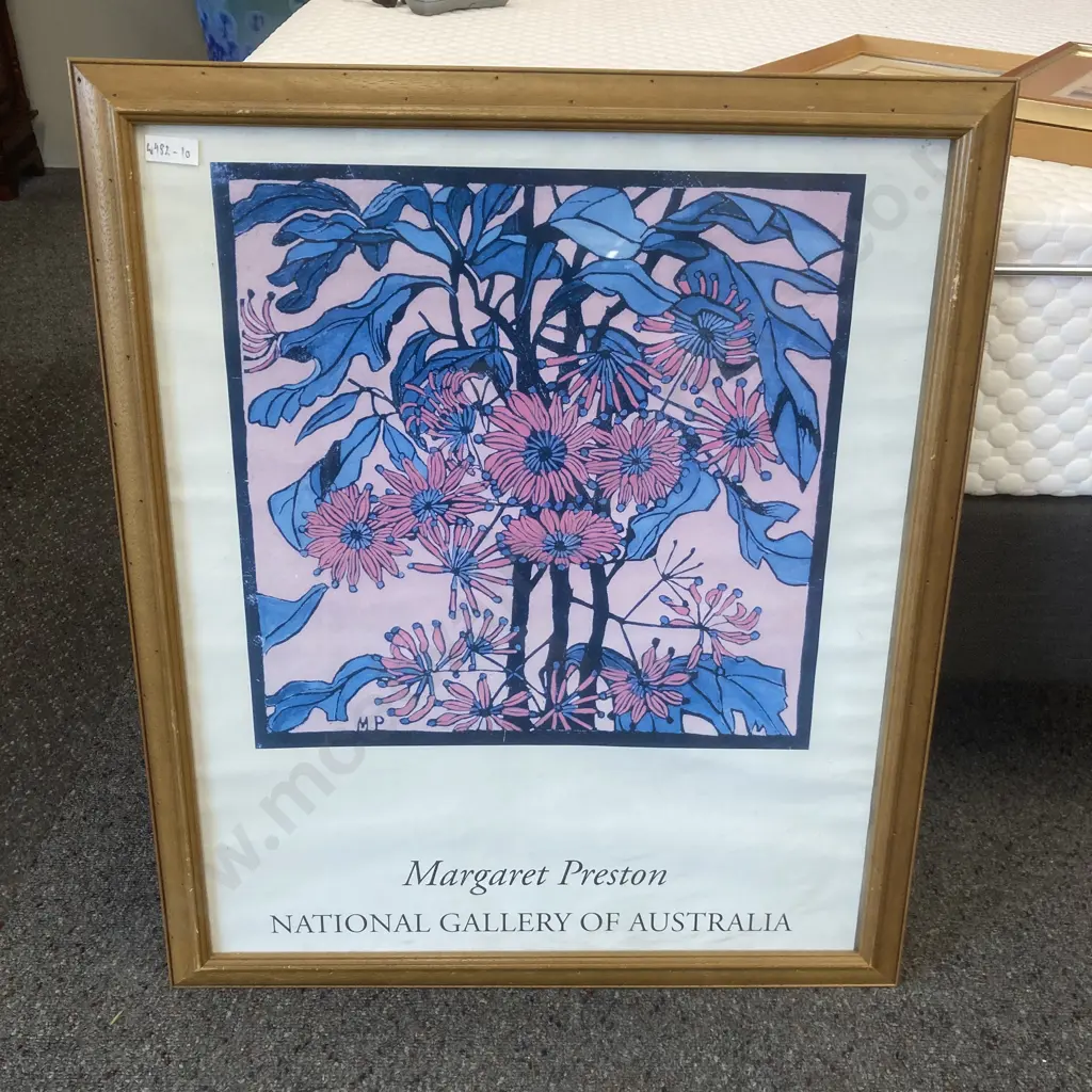 Pair of Margaret Preston National Gallery Of Australia Banksia & Wheelflower Prints, Framed, 67 x 57cm Image 1++