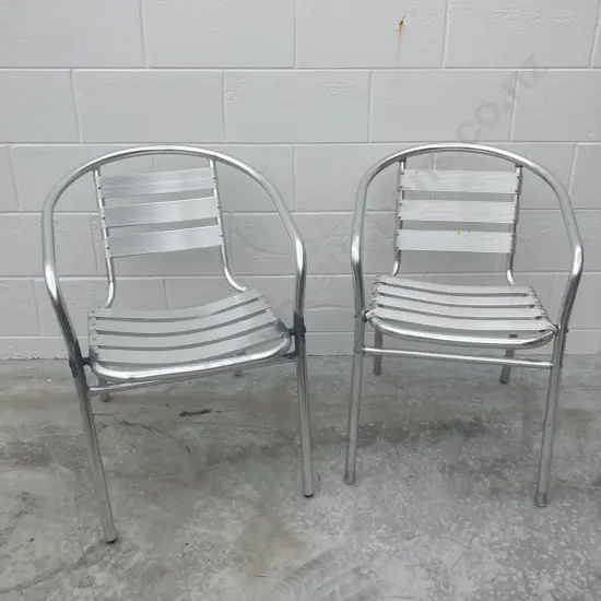 Pair of Alumnium Stacker Chairs