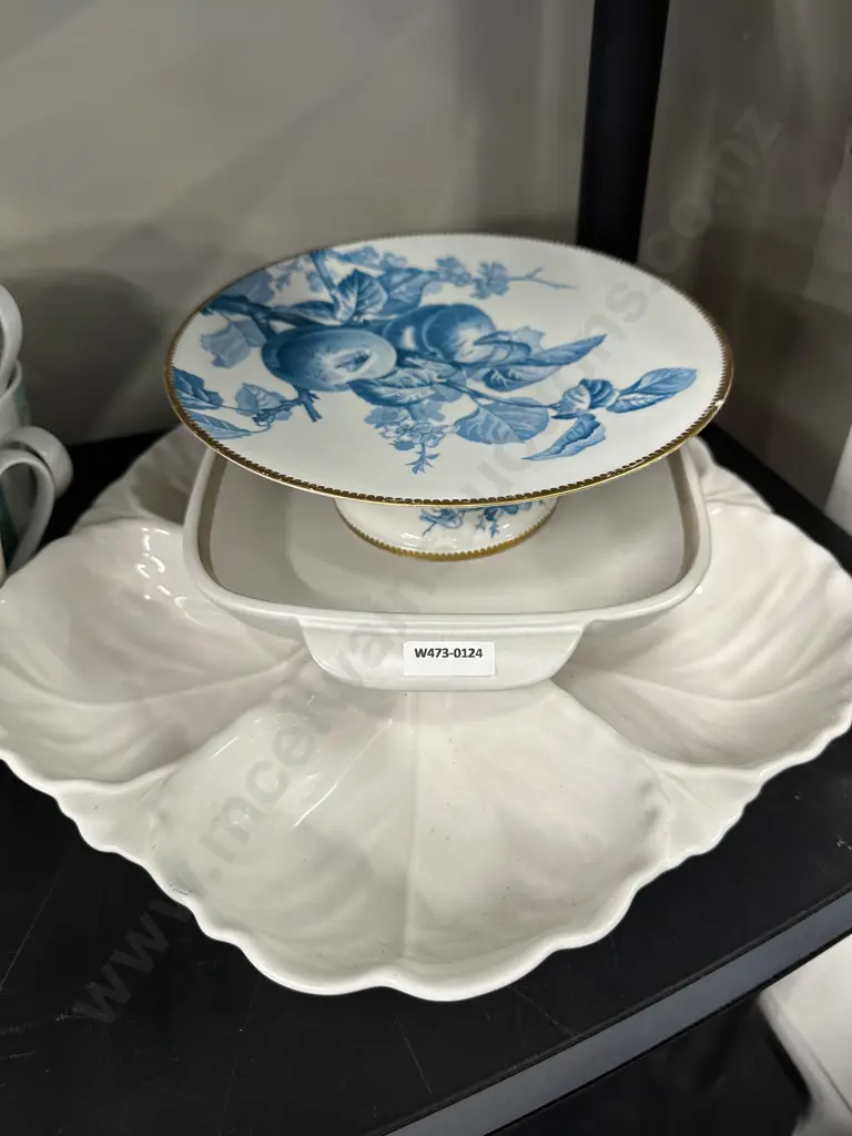 Denby Serving Ware, Nibbles Platter & Pedestal Cake Plate (af to Gold Trim)( Donated As Unable to Sell ) Image 1++