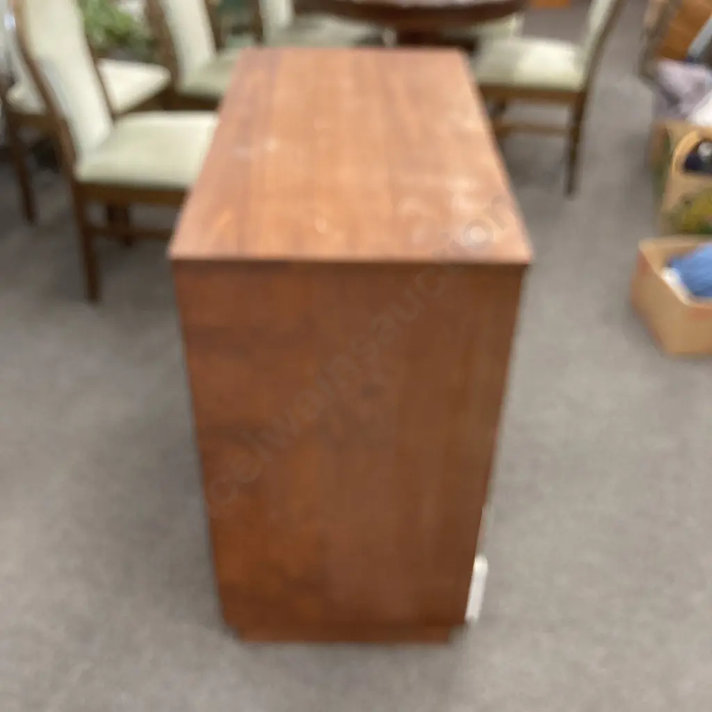 6 Drawer Tallboy, Painted White With Knob Handles, H90 W89 D48cm Image 1++