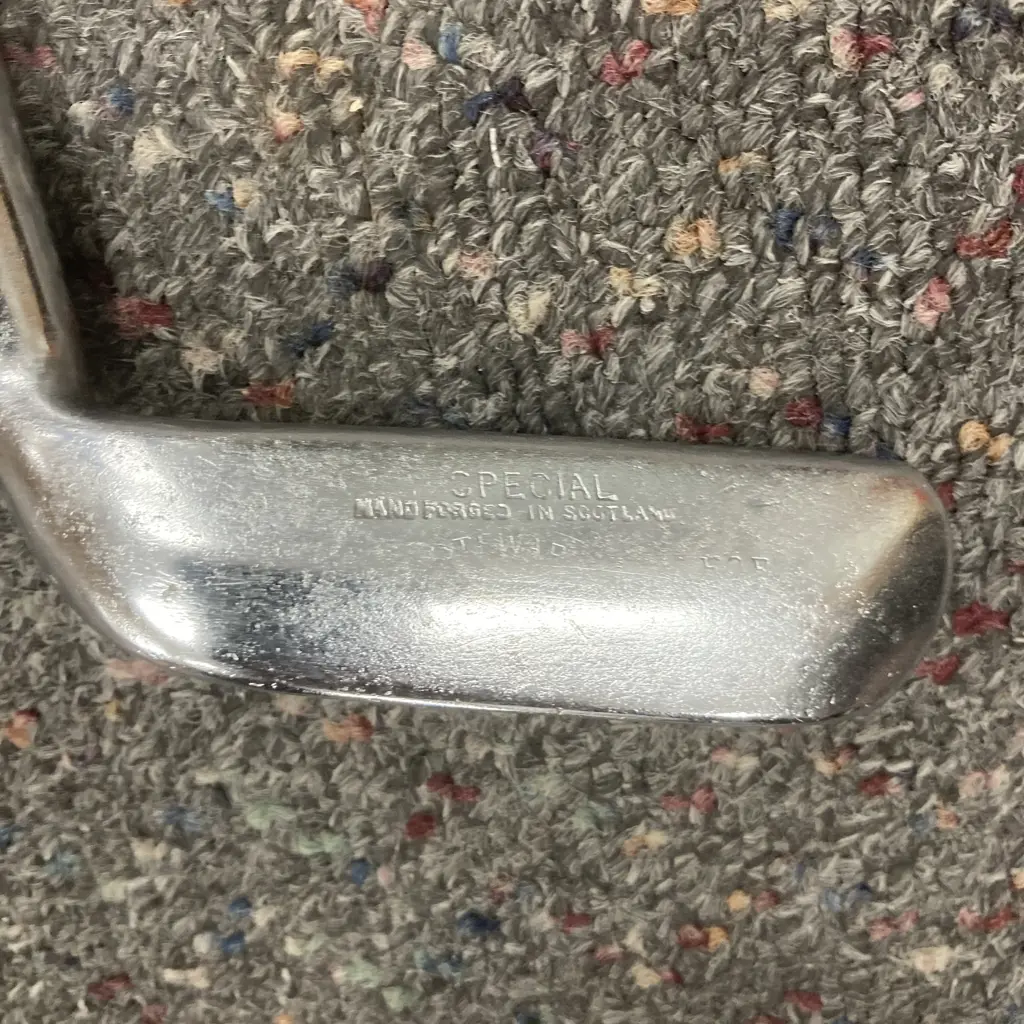 Vintage Hand Forged Special Putter Made in Scotland, Hickory Shaft & Leather Wrapped Handle Image 1++