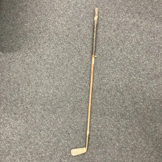 Rare NZ Made Bronze Headed Putter - WH Isdall Wellington & Christchurch, Hickory Shaft, Leather Wrapped