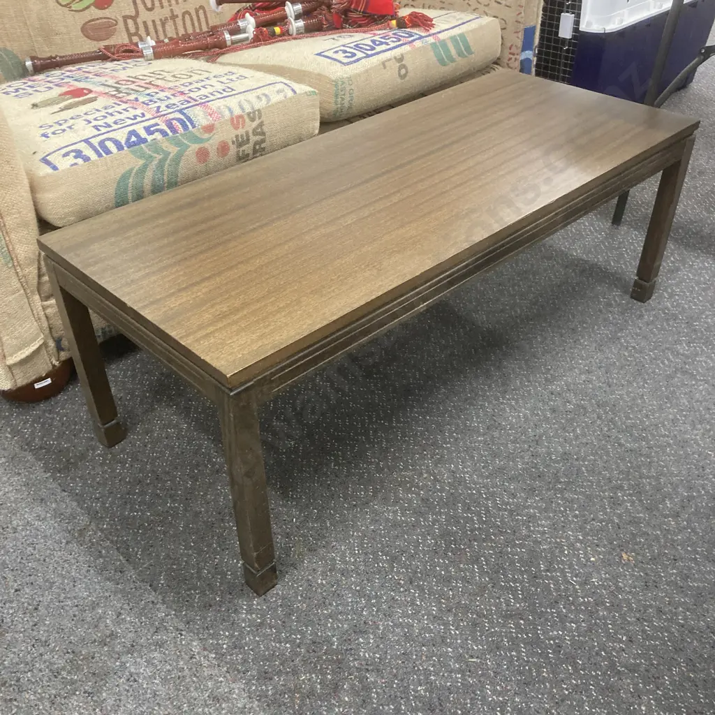 Mahogany Veneer Rectangular Coffee Table, H43 W121 D51cm Image 1++