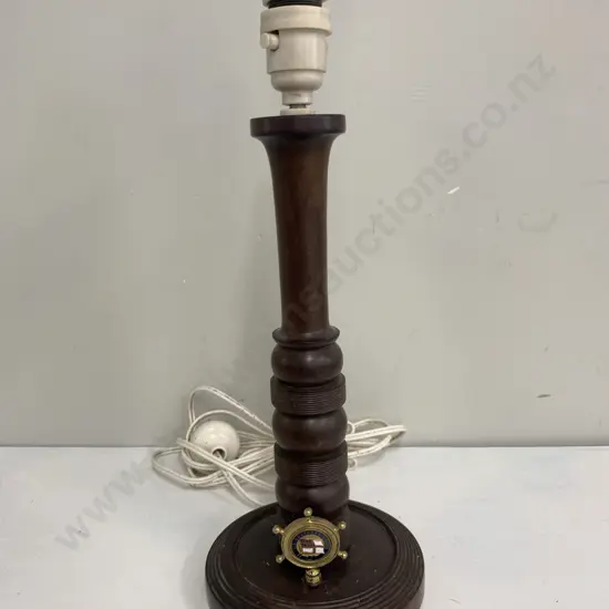 Dark Brown Wooden Table Lamp Base With Southern Cross Detail