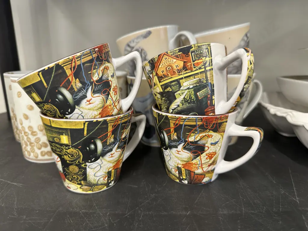 Selection of Coffee Cups, Cats, Floral Patterns Image 1++