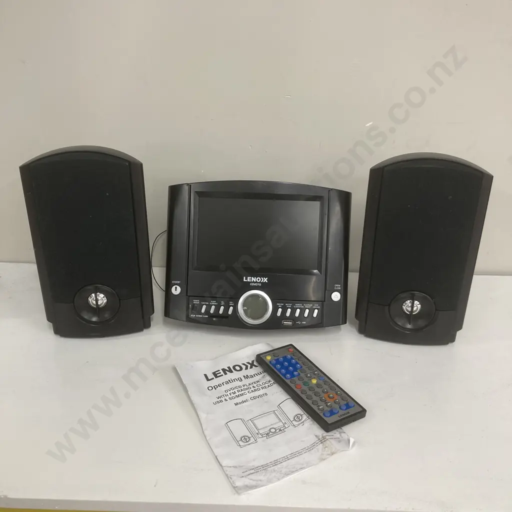 Lenoxx DVD/CD Player, FM Radio & Clock, USB & SD/MMC Card Reader,  (Remote Not Working) Image 1++