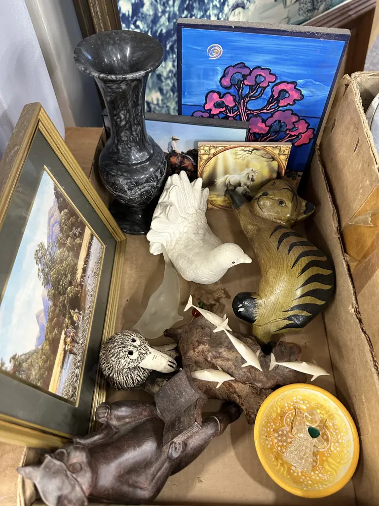 Selection of Figurines, Art Work, Asian Marble Vase Etc Image 1++