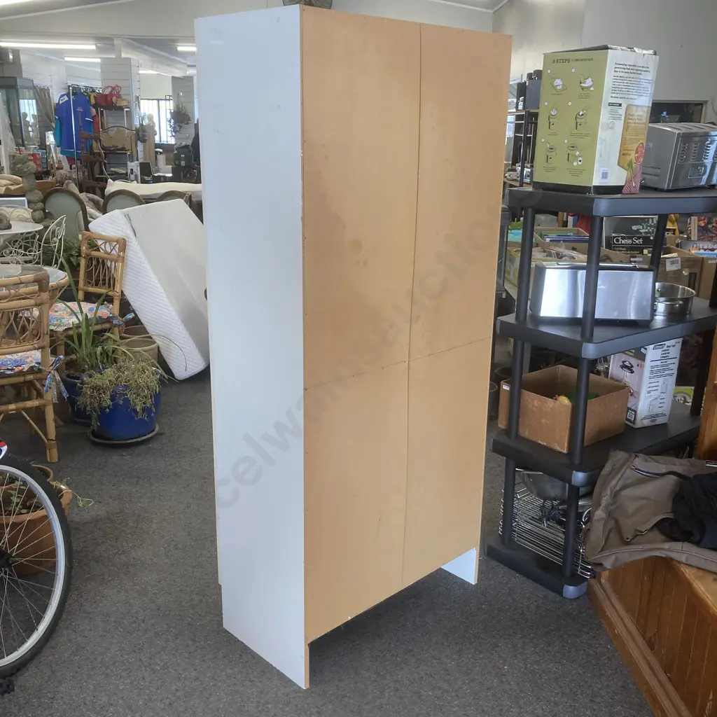 White Double Door Cabinet, 5 Shelves, H180 W80 D42cm Image 1++