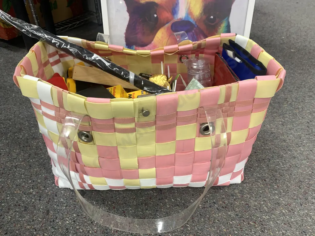 Bag Of Assorted Sundries Including Picture, Wallet, Xmas Decorations Etc Image 1++