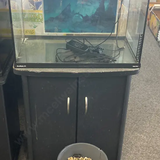 EcoStyle 61 Fish Tank On 2 Door Stand. LED Lights, H118 W60.5 D35cm (As Found)