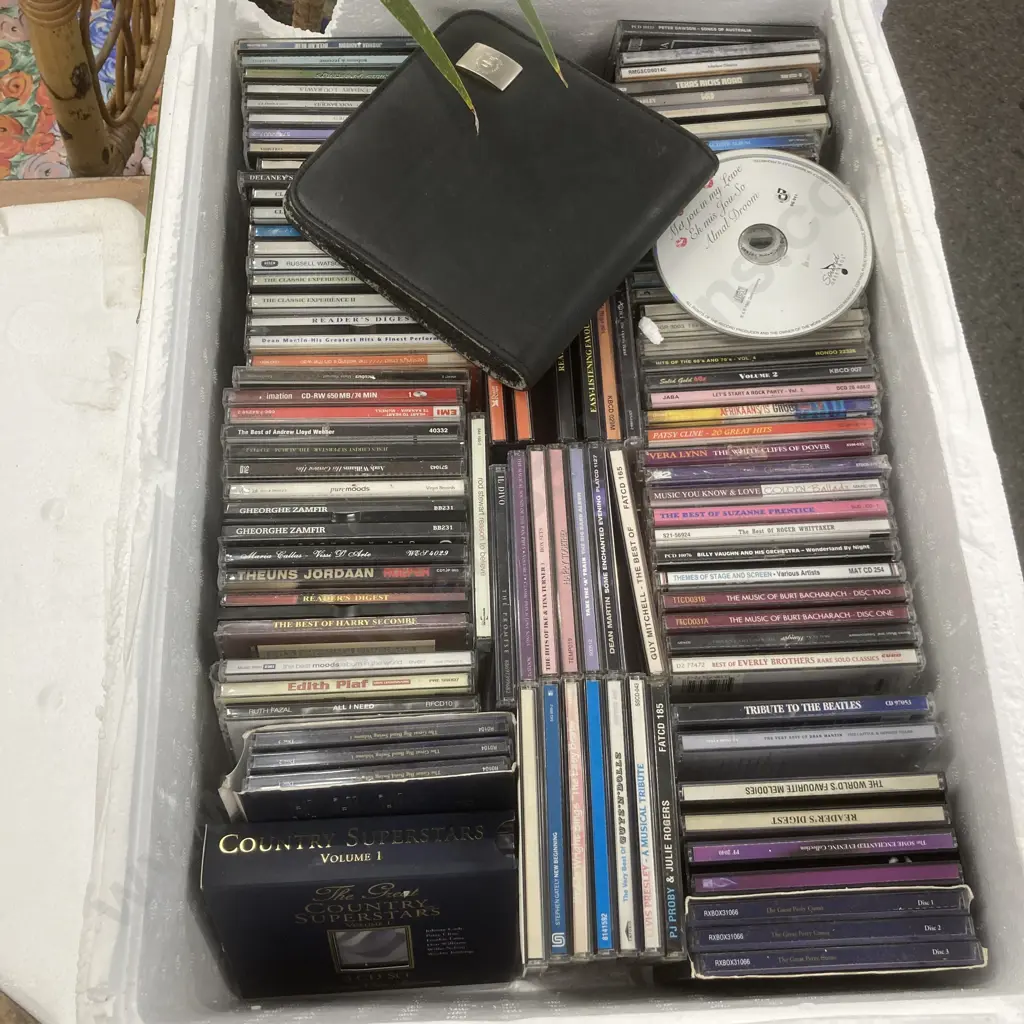 Box Lot of CD's & CD Wallet Image 1++