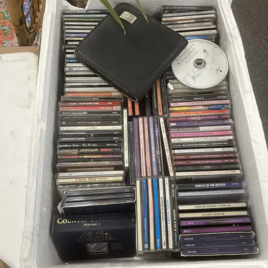Box Lot of CD's & CD Wallet