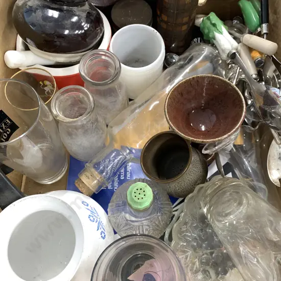 Retro Salad Servers, Glass Ware Etc