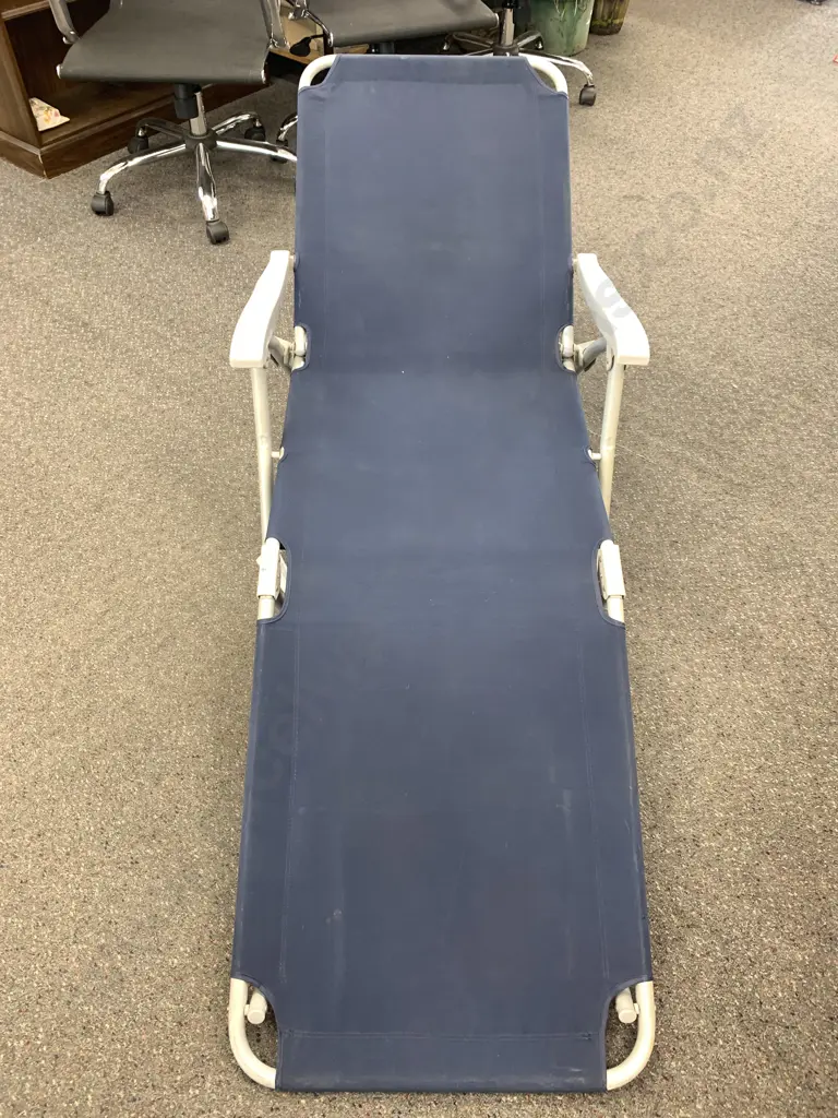 Blue & Grey Foldup Sun Lounger Image 1++