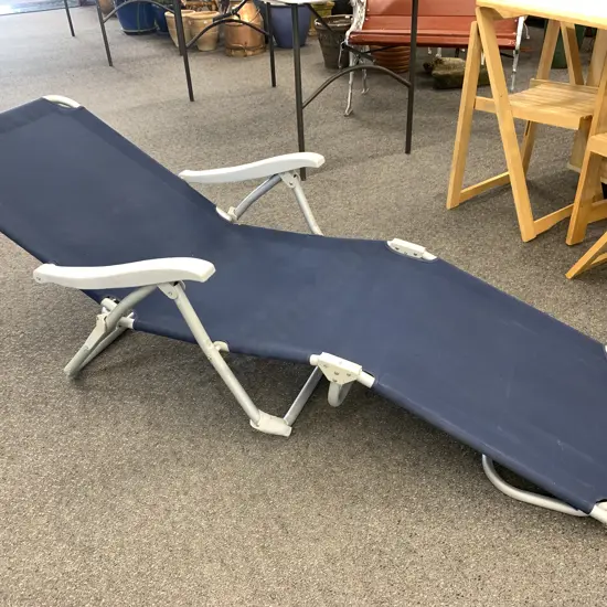 Blue & Grey Foldup Sun Lounger