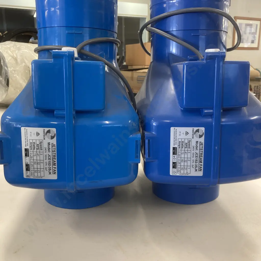 Pair of FanTech JetStream Centrifugal Duct Mounted Fans, Model JCE1523SJK, 3 Speed Image 1++