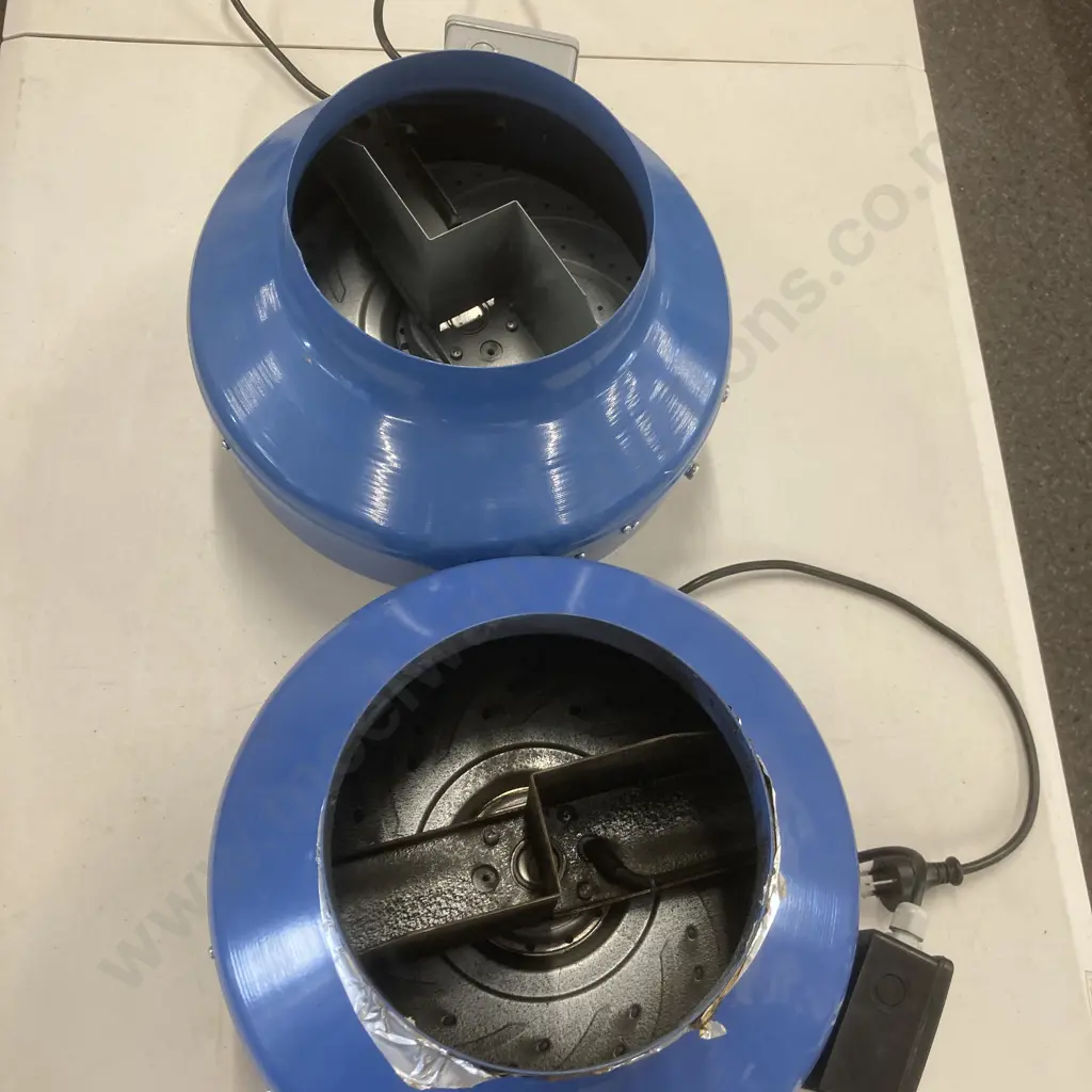 Lot of 2 Inline Duct Fans - PacificHVac ICM 200Z & Fans Direct TurboMax ICM 200-PL Image 1++