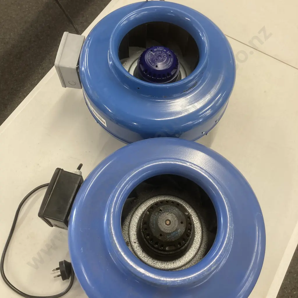 Lot of 2 Inline Duct Fans - PacificHVac ICM 200Z & Fans Direct TurboMax ICM 200-PL Image 1++