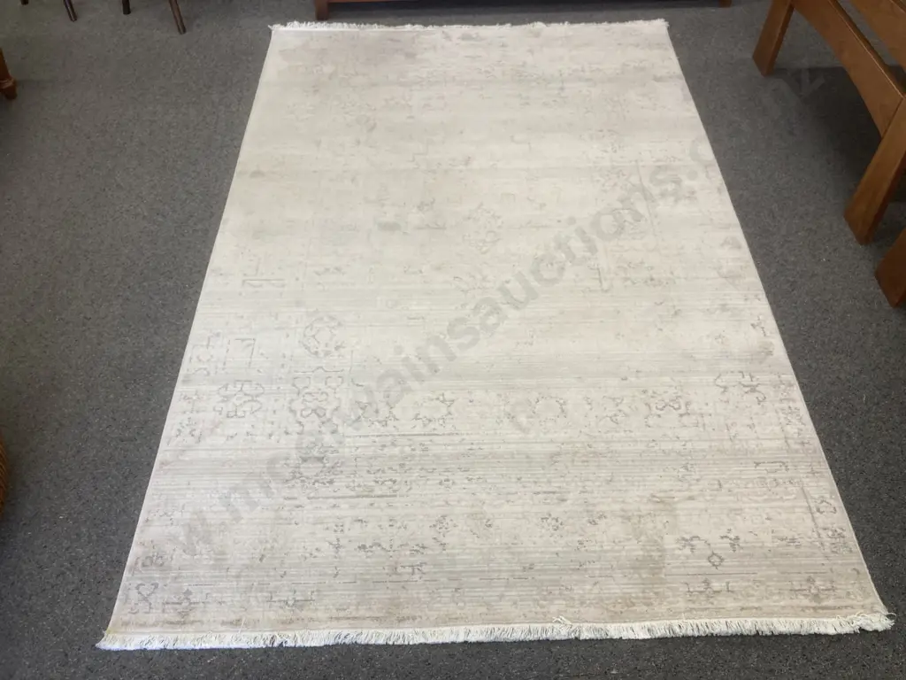 Floor Rug - Kemev Ex Freedom Furniture, Cream With Grey Detail, 160 x 235cm Image 1++