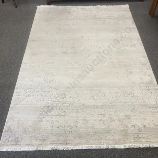 Floor Rug - Kemev Ex Freedom Furniture, Cream With Grey Detail, 160 x 235cm