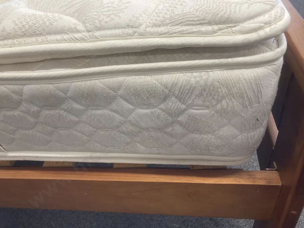 Single Slat Bed Ex Harvey Norman With Sleepmaker Duracoil Euro Luxury Double Pillowtop Mattress Image 1++