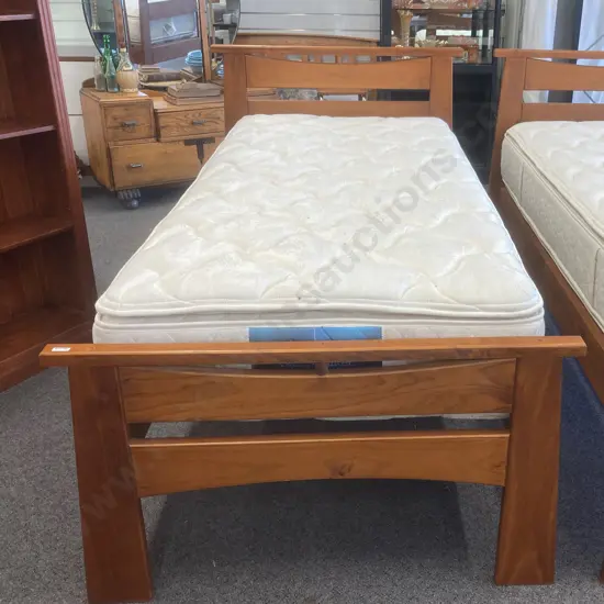 Single Slat Bed Ex Harvey Norman With Sleepmaker Duracoil Euro Luxury Double Pillowtop Mattress