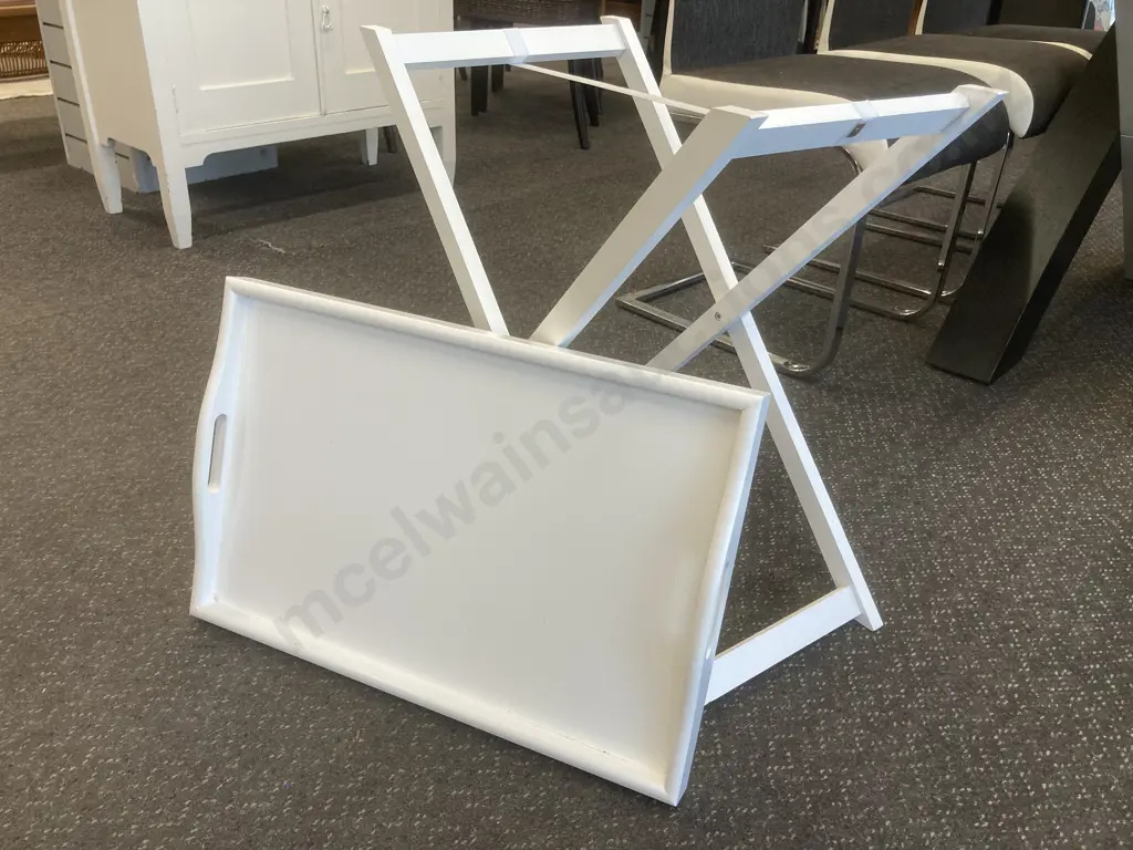 White Butler Tray /  Side Table, 64 x 58cm Image 1++