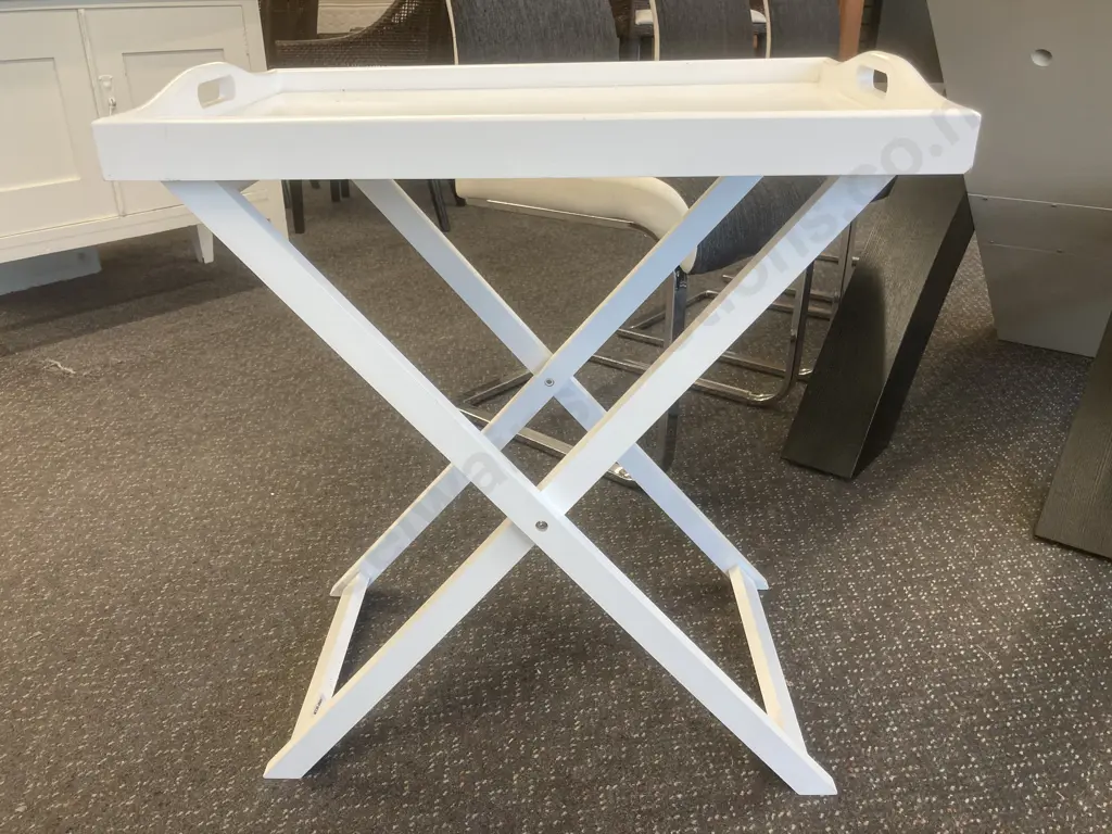 White Butler Tray /  Side Table, 64 x 58cm Image 1++
