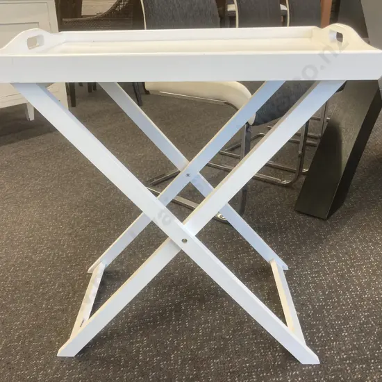 White Butler Tray /  Side Table, 64 x 58cm