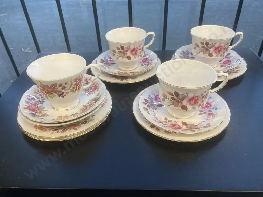 Selection of Four Trios Including Queen Anne & Colclough Image 1++