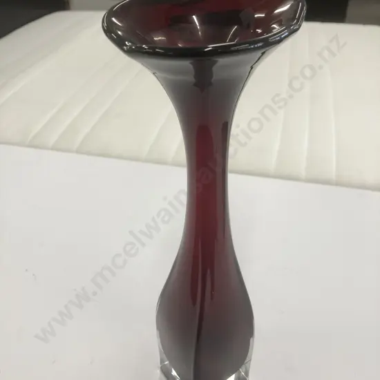 Ruby Red Aseda Glasbruk Sweden Glass Vase