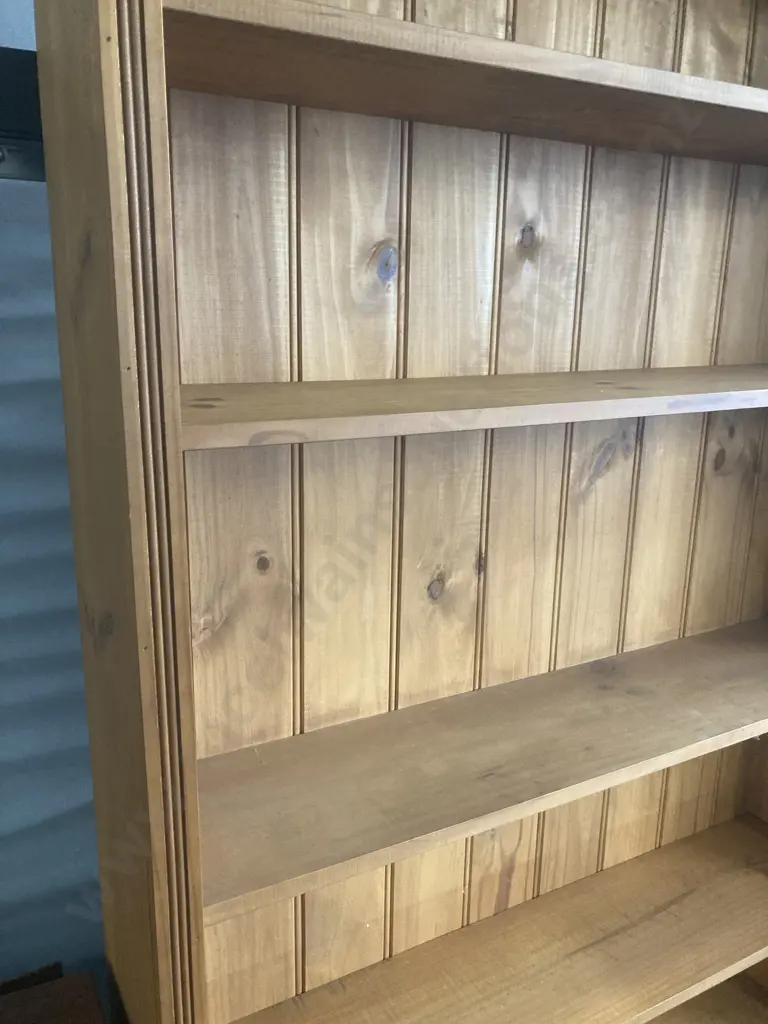 Pine Bookcase With Tongue & Groove Back, Four Shelves, H186 L121 D30cm Image 1++