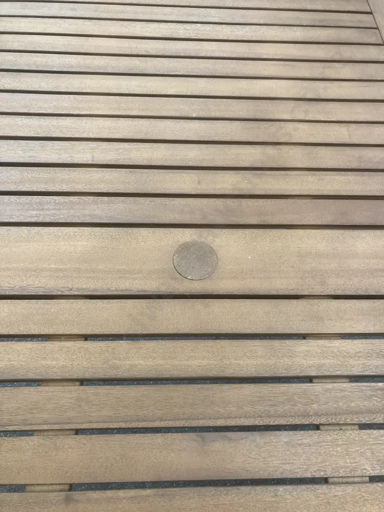 Outdoor Dining Table, Wooden Slat Rectangular, 150 x 90 Image 1++
