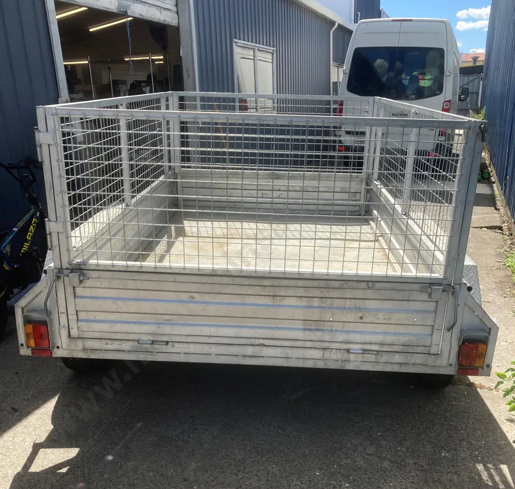 Galvanized Tandem Trailer With A Stock Cage, Jockey Wheel, Spare Wheel, No Number Plate, Rego or WOF Image 1++