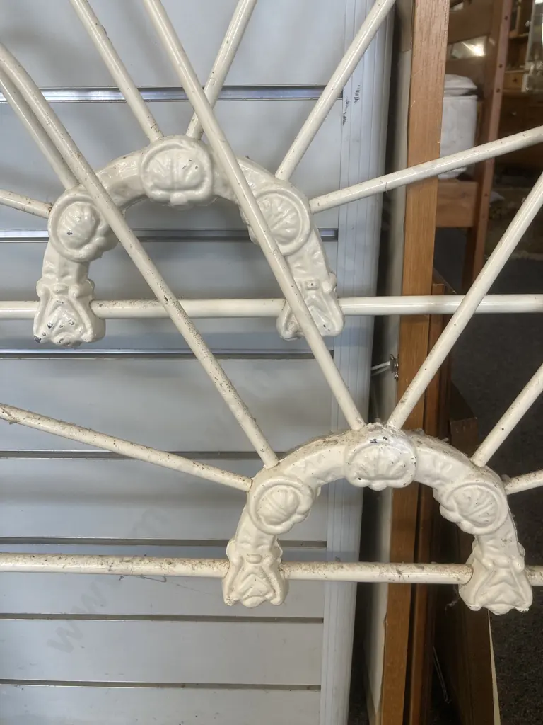 Single White Wrought Bed Ends, Pair of (no rails) Image 1++