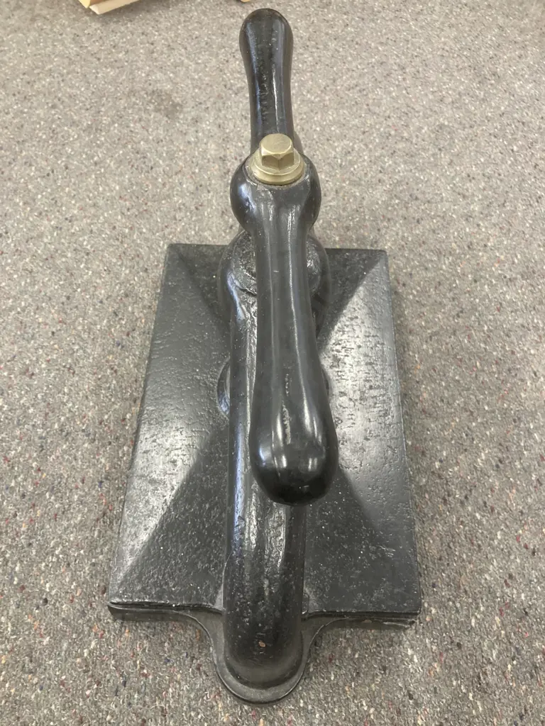 An Antique Book Press, Cast Iron With Black Painted Finish,19th century, H32 L48 D24cm Image 1++